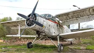 Cold Start BIG old ANTONOV AN-2 Airplane Engines