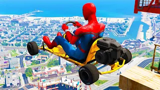 GTA 5 Spiderman Epic Jumps #38 - Spider-Man Stunts Gameplay & Fails