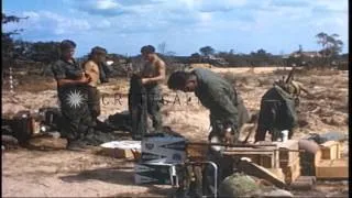 US Army 1st Infantry Division soldiers on a field during their combat operations ...HD Stock Footage