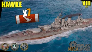 Hawke 7 Kills & 145k Damage | World of Warships Gameplay