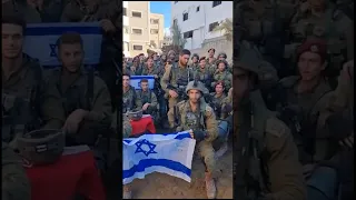 The IDF soldiers chanting in Gaza with Israeli flag