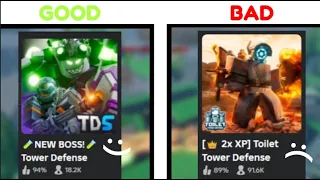 Good VS Bad Roblox Tower Defense Games | TDS and TTD