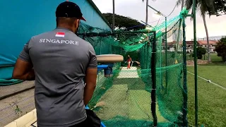 Team Singapore (Cricket) during their net practice session