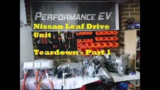 Building an Electric Car - EV Parts - Nissan Leaf Drivetrain Disassembly  Motor/Drive Unit Teardown