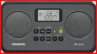 Sangean PR-D19BK FM Stereo/AM Digital Tuning Portable Radio with Protective Bumper