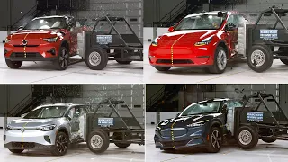 Volvo C40 Recharge VS Tesla Model Y VS Vw ID.4 VS Ford Mustang Mach-E – CRASH TEST