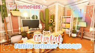 No Gamepass Colorful Summer Family Cottage Speedbuild and Tour - iTapixca Builds