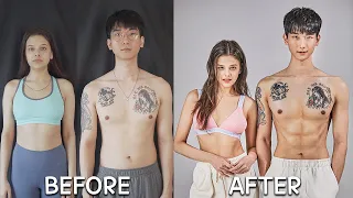 🇰🇷🇷🇺Couple Body Transformation (AMWF) | Korean Russian Couple