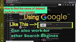 How To View The Name Of Deleted Youtube Videos