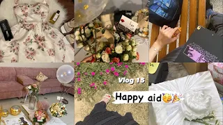 فلوق العيد ومشترياتي من شي ان الصيفيه فعاليات وتجهيزات للعيد🍬 |vlog 15  happy aid🎊🥳