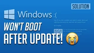 FIX Windows 10 Won't Boot After Update - [2024 Tutorial]