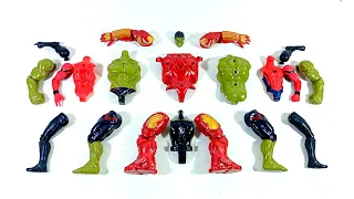 assemble spiderman 2 vs batman vs hulk smash vs hulk buster.. avengers superhero toys..