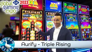 #G2E2023 Aurify   Triple Rising Slot Machine Preview