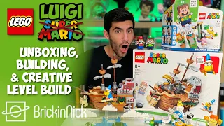 New LEGO Luigi + Super Mario Sets Unboxing, Review & Creative Level Build