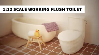 Miniature Bathroom EP09 | DIY 1:12 Scale Flush Toilet in Polymer Clay [REALLY WORKS]