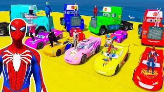 GTA V SPIDERMAN, FNAF, POPPY PLAYTIME CHAPTER 3 - Epic New Stunt Race For Car Racing by Trevor #001