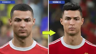 eFootball 2022 face comparison Version 0.9 vs Version 1.0.  ( PS5 )