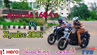 #Drag_Race #Hero_Xpulse200T VS #Tvs_Apache_1604v || first on YouTube || shocking Results😱