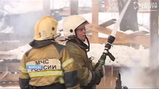 Пожар частного дома на Гиляровского в Вологде
