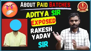 Aditya Sir Exposed Yadav Sir's Funwill Paid Batches || Rank-1 Controversy || #ssc_cgl