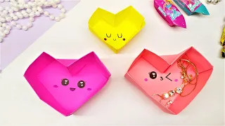 ОРИГАМИ СЕРДЦЕ КОРОБОЧКА из бумаги | Origami Paper heart Box | DIY Valentine's Day