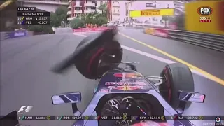 F1 2015 Monaco Verstappen Crashes Grosjean