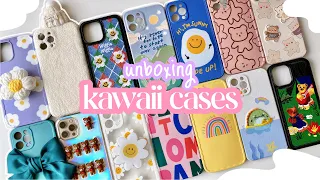 🎀 unboxing + rating kawaii cases for iphone 12 pro max gold | huge iphone case haul from aliexpress💫