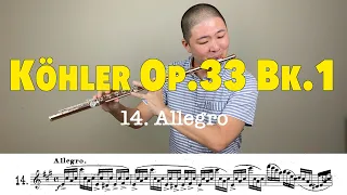 Kohler Opus 33 Etude #14: ALLEGRO [Melodious & Progressive Studies for Flute, Pg. 32]