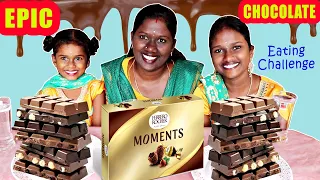 EPIC CHOCOLATE EATING CHALLENGE IN TAMIL FOODIES DIVYA vs HER DAUGHTER ANUSHYA AND KEERTHANA