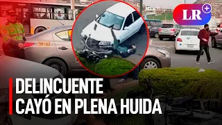 Sereno de civil atropella a delincuente en plena huida tras asaltar a menor en Surco| #LR