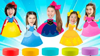 CINCO PRINCESINHAS com a Mileninha 👸 Five Little Princesses Jumping On The Bed 👑 Kids Songs Rhymes