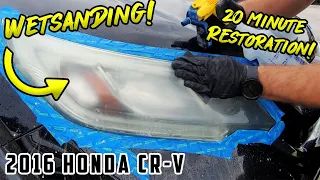 How to restore a Headlight by Hand & Wet Sanding - No Tools Needed! | 2016 Honda CR-V