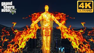 GTA 5 - Human Torch Fire Powers Mod First Release Gameplay