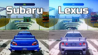 NFS Most Wanted: Subaru Impreza vs Lexus IS 300 - Drag Race