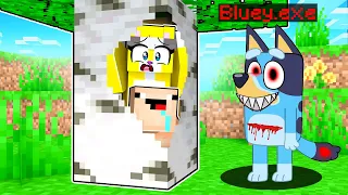 ¡NOS ESCONDEMOS DE BLUEY.EXE DENTRO DE UN ARBOL! 🌲😱 | MICHI MIAU Y BEBE NOOB MINECRAFT ESCONDITE