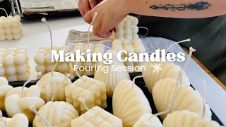 Making decorative soy candles | Fixing sink holes + sea shell candles tips | large wholesale order