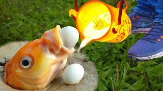 Experiment: Lava vs Egg Fish Underground