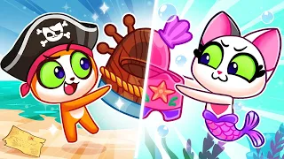 Underwater Potty Challenge 🚽✨🧜‍♀️ Mermaid vs Pirate 🏴‍☠️ || Catoons for Kids by Purr-Purr Tails 🐾
