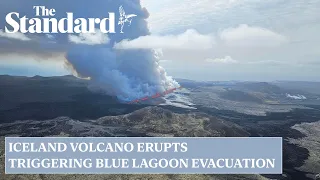 Volcano in Iceland erupts triggering evacuation of famous Blue Lagoon geothermal spa