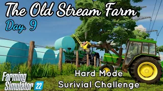 The Old Stream Farm | Day 9 | Hard Mode Survival Challenge | FS22 Xbox series S Timelapse