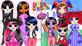 Marinette, Draculaura, Isabela, Elsa cosplay The Amazing Digital Circus | SurprisingDolls Paper DIY