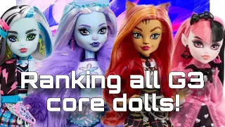 RANKING ALL 17 MONSTER HIGH G3 CORE DOLLS | Tier lists with Lizzie