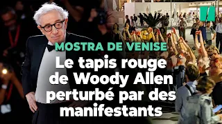 Le tapis rouge de "Coup de chance" de Woody Allen à Venise perturbé par des manifestants