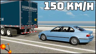 CARS vs TRUCK! Rear Underride Crash Test! - BeamNg Drive