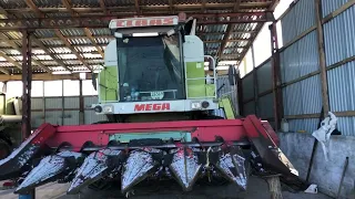 Уборка кукурузы.Claas Mega 208.  (22.12.2021) (-15c)