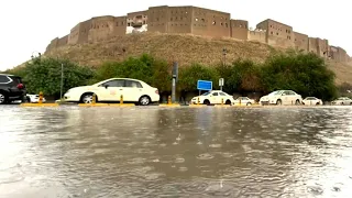 Heavy rain floods streets in Arbil, northern Iraq | AFP
