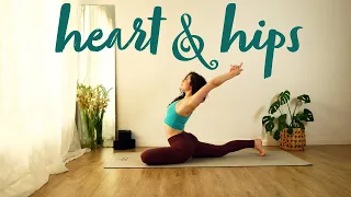 Heart & Hips 💚 50 Minute Vinyasa Flow for Deep Heart & Hip Opening, Flexibility, and Strength