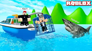 Çelik Kafese Girdim ve Köpek Balığı Peşimizde!! Yeni Bot Aldık - Panda ile Roblox SharkBite