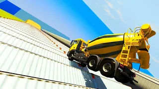 Stair Jumps Down Crashes #15 - BeamNG drive