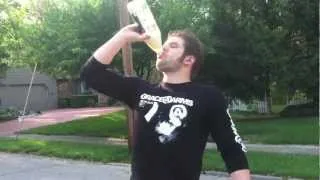 Chugging a 40 and a bottle of Tabasco sauce! (Fast Version)